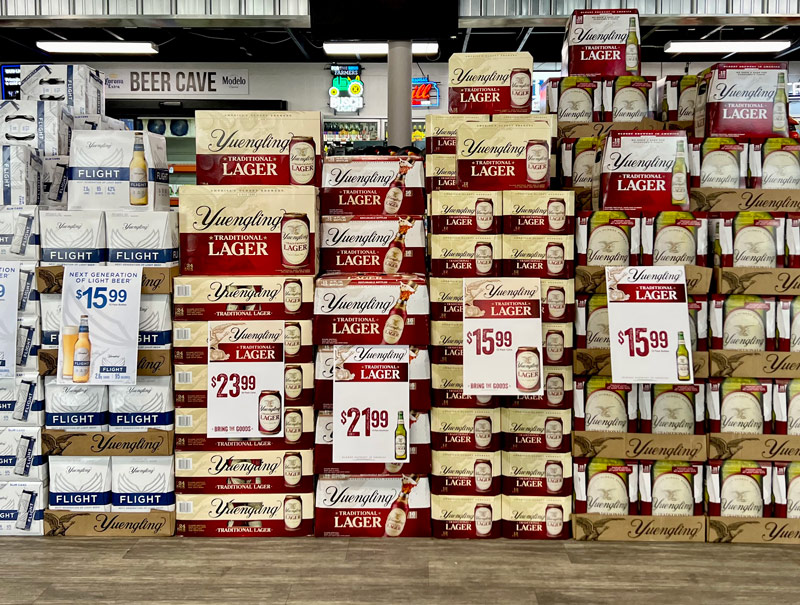 suppliers display of beer